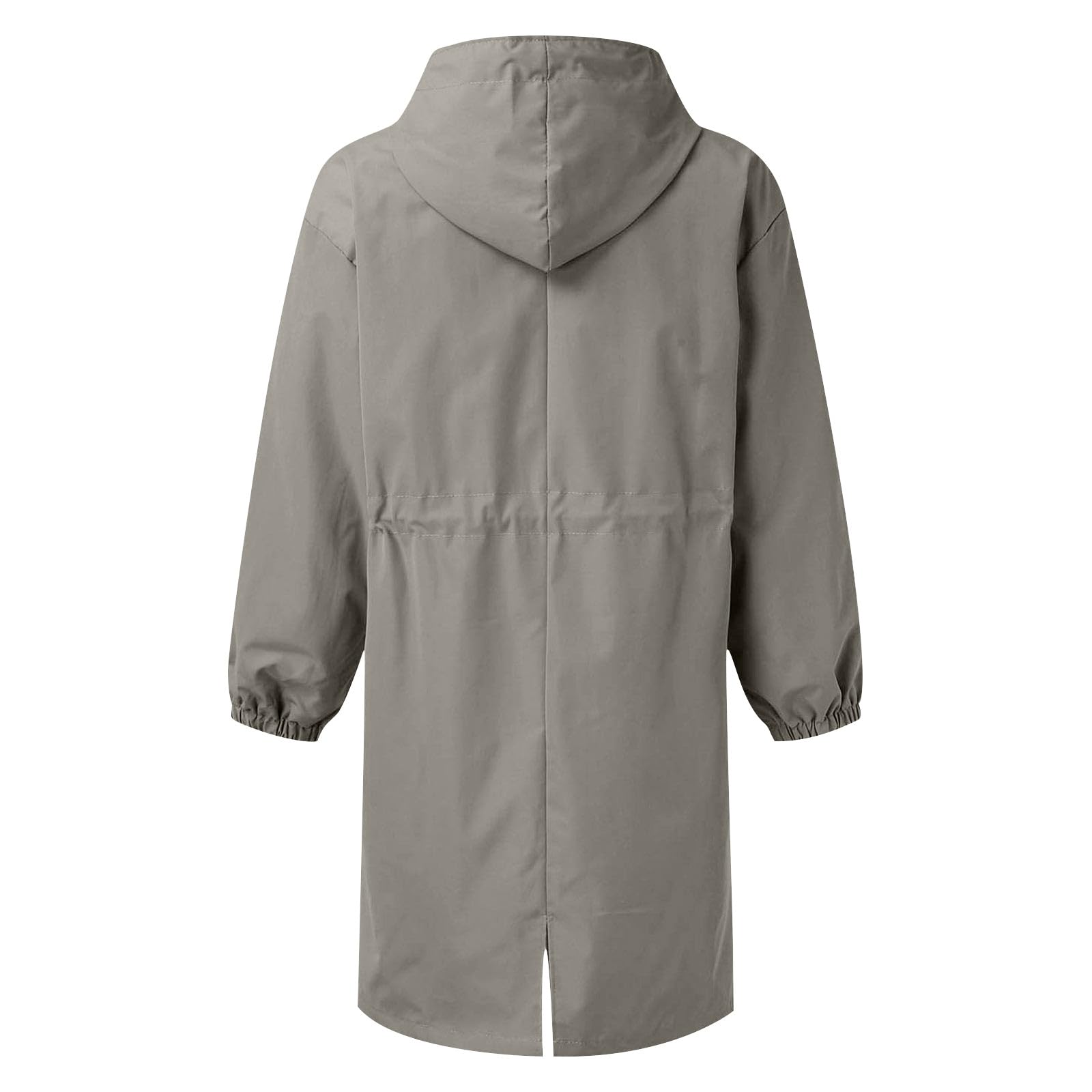 Generisch Manteau pour femme, trench long avec capuche, manteau d'été léger, coupe-vent, parka, manteau de transition, veste d'extérieur décontractée, coupe-vent, manteau de transition, gris, 4XL