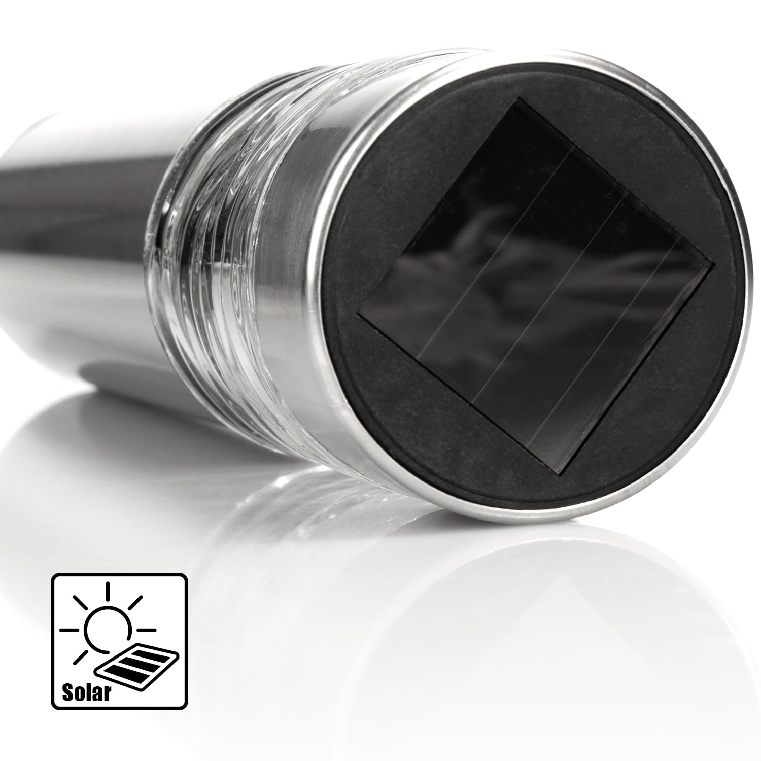 com-four® 16x Solarleuchten für Außen - Solar Gartenleuchten mit Erdspieß aus Edelstahl und Echtglas - Wetterfeste LED Wegeleuchten für Garten, Weg, Terrasse und Einfahrt