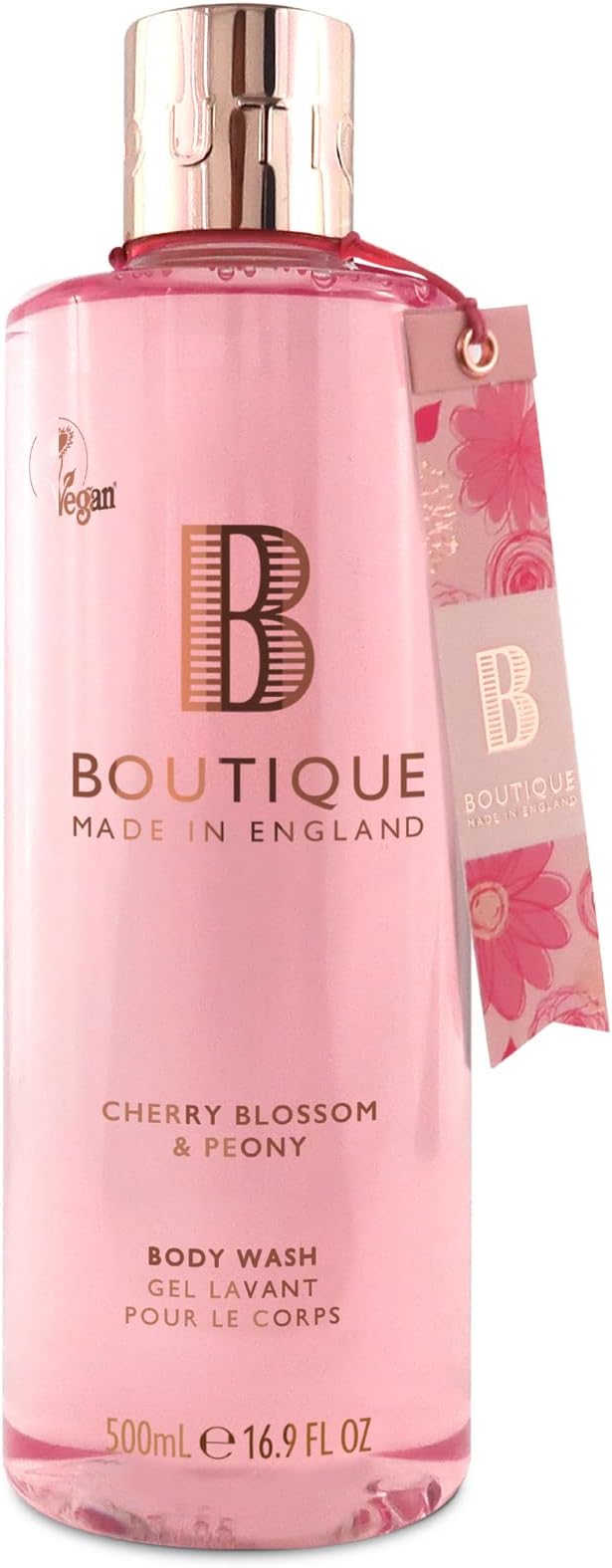 Boutique Made In England Cherry Blossom & Peony Body Wash, 500 ml