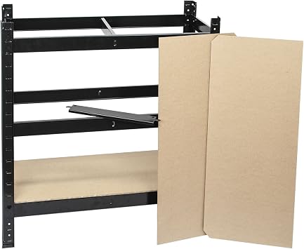 TekBox 5 Tier Boltless Metal Garage Shelves (1, Black)