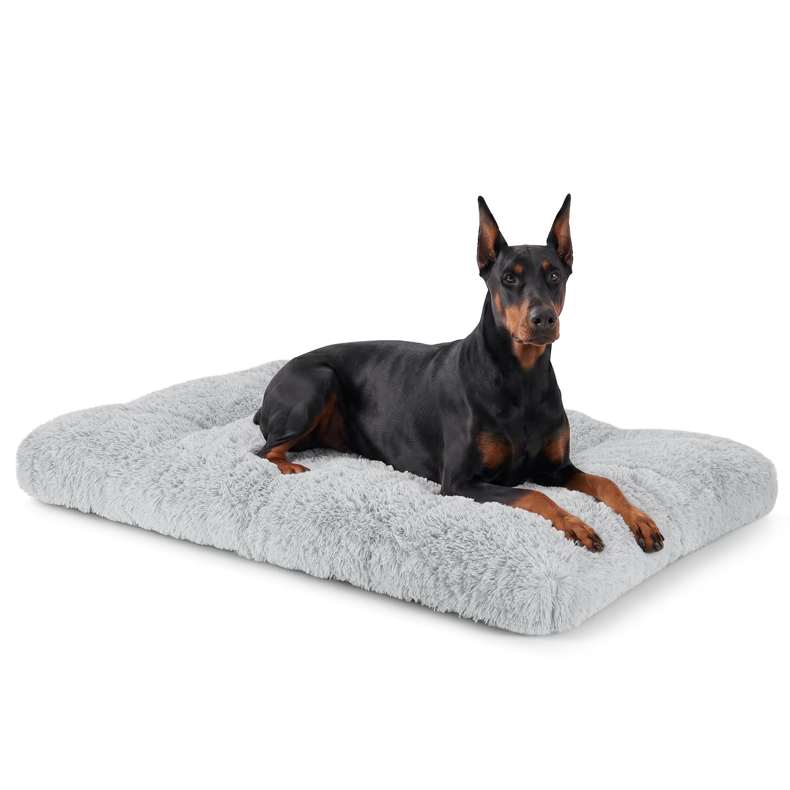 JOEJOY Große Hundebox-Unterlage, flauschiger Plüsch, waschbar, 119,4 x 73,7 cm