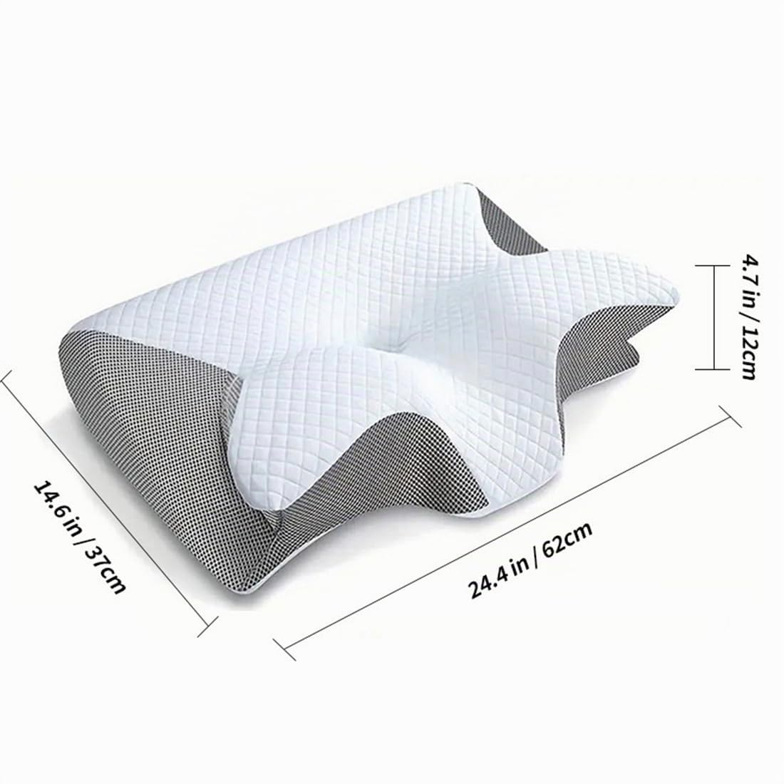 Das Original Dreamsleepz Kissen, 2-in-1 Ergonomisches Kopfkissen, Nackenkissen Kopfkissen für Lindert Nacken und Schulterschmerzen, Orthopädisches Kissen für Seiten, Rücken und Bauchschläfer (Grau)