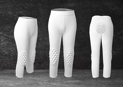 Miniatura 3 de Leggings capri juveniles con rodilleras y almohadilla para los glúteos, mallas de compresión 34 para niños con protección de rodilla y glúteos