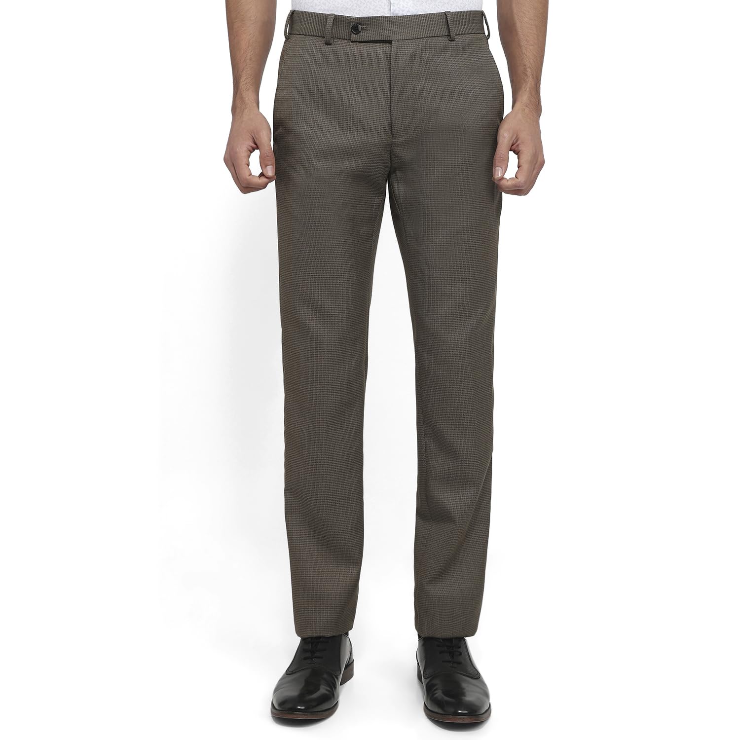 raymond Men Slim Fit Structure Pattern Poly Viscose Blend Flat Front Formal Trouser-picture-27