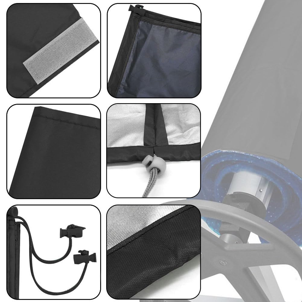 Enrouleur de couverture de piscine imperméable en tissu Oxford 210D durable pour une utilisation et un rangement faciles