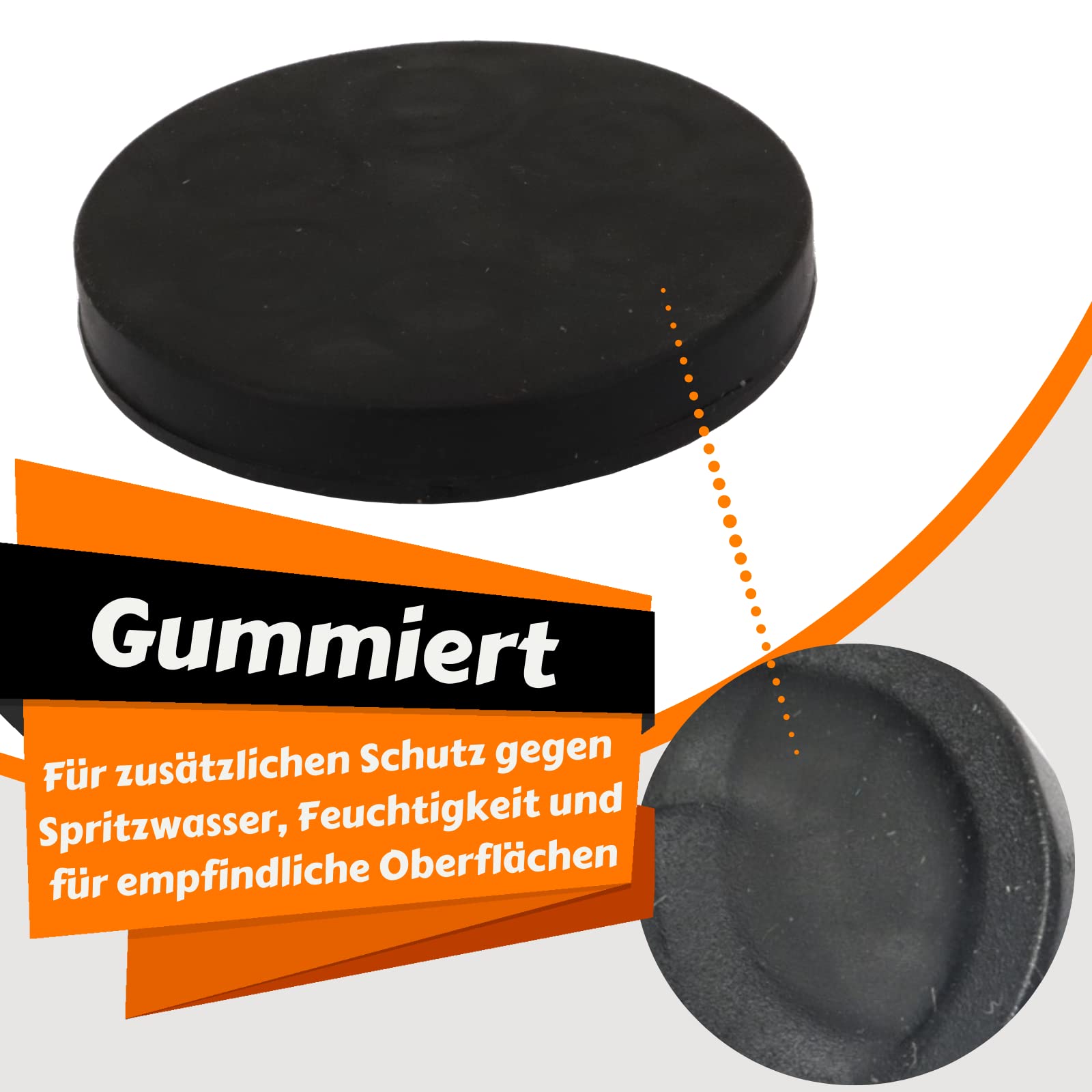 4 Stück Gummierte Neodym-Magnete - 88mm Durchmesser Mit 55kg Tragkraft