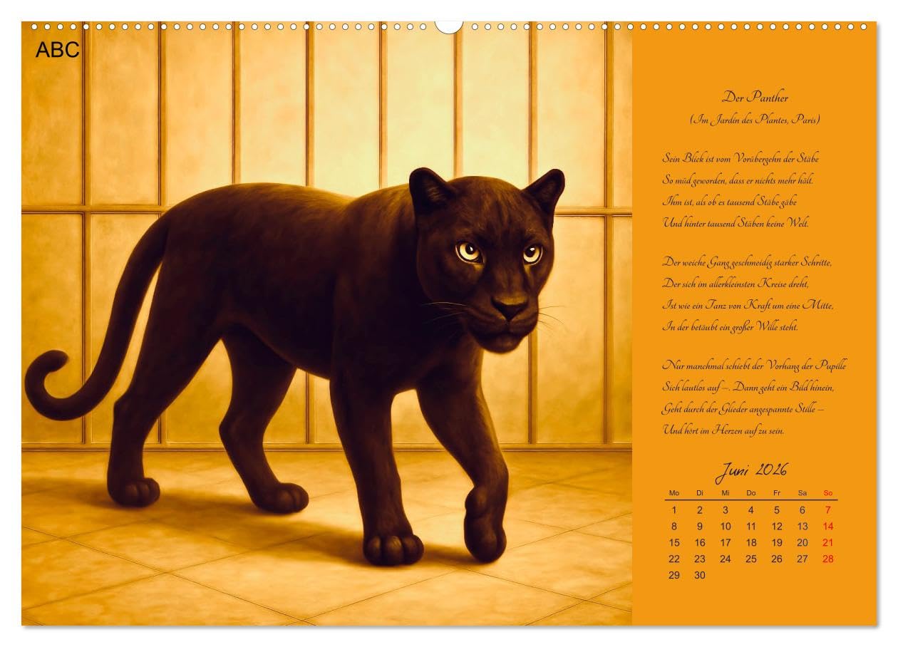 Gedichte. Die berühmtesten deutschsprachigen Verse (hochwertiger Premium Wandkalender 2026 DIN A2 quer), Kunstdruck in Hochglanz: Poetische Meisterwerke der deutschen Lyrik (CALVENDO Kunst)