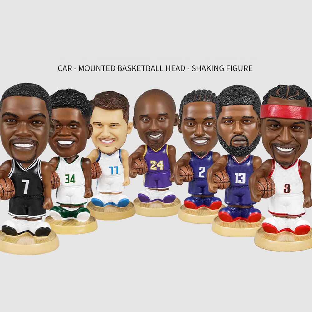 Joueur de Basket Star secouant la tête décoration de Voiture Fans Personnage modèle Figurine Ornements Bureau Ornement pour Petit ami Petite Amie étudiant Cadeau (Irving)