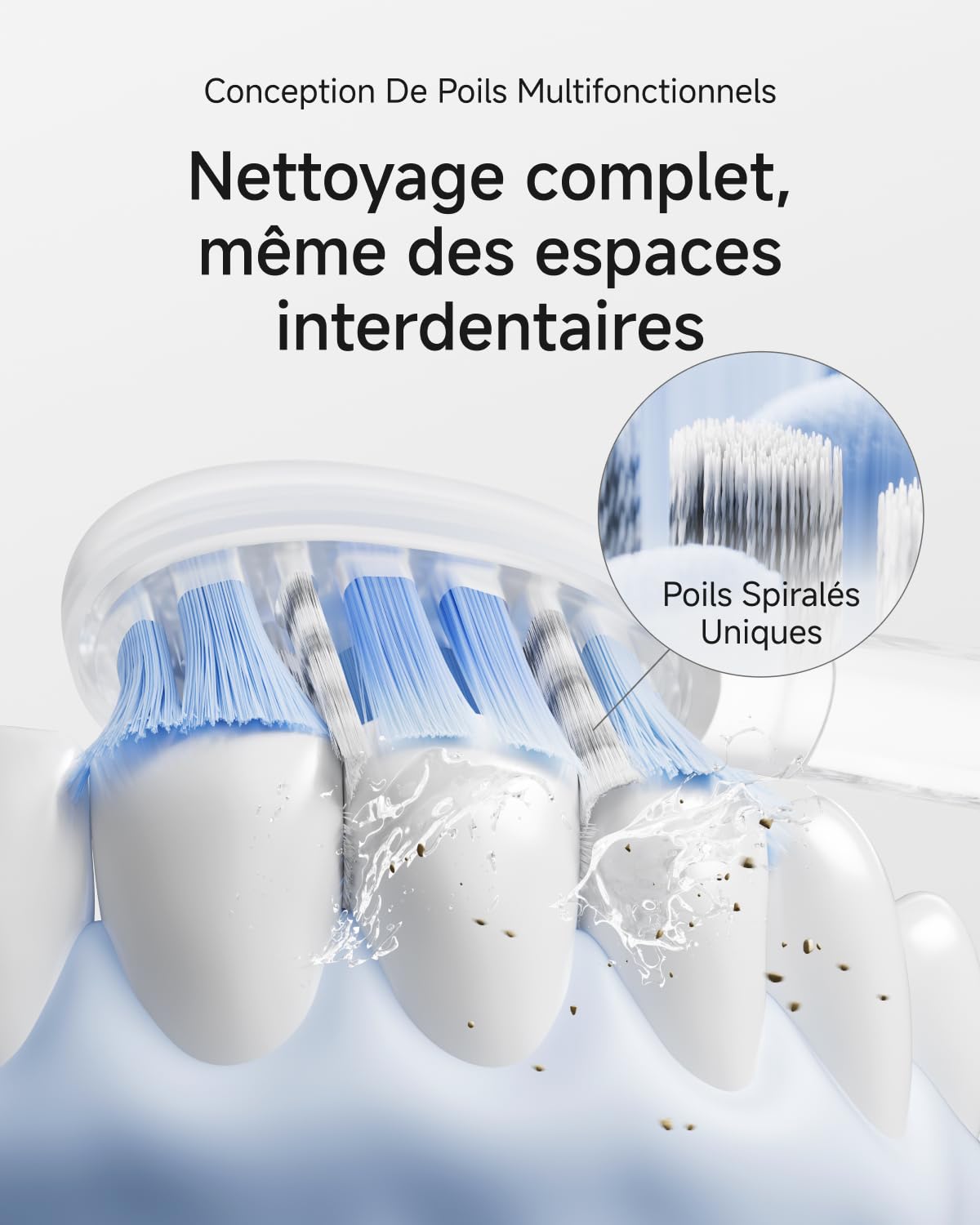 Laifen Wave Pro Brosse À Dents Électrique Technologie WaveMotion 60° Oscillation 66 000 VPM 70 Jours d'Autonomie Capteur de Pression Charge Sans Fil 2 Têtes Pro Bleu