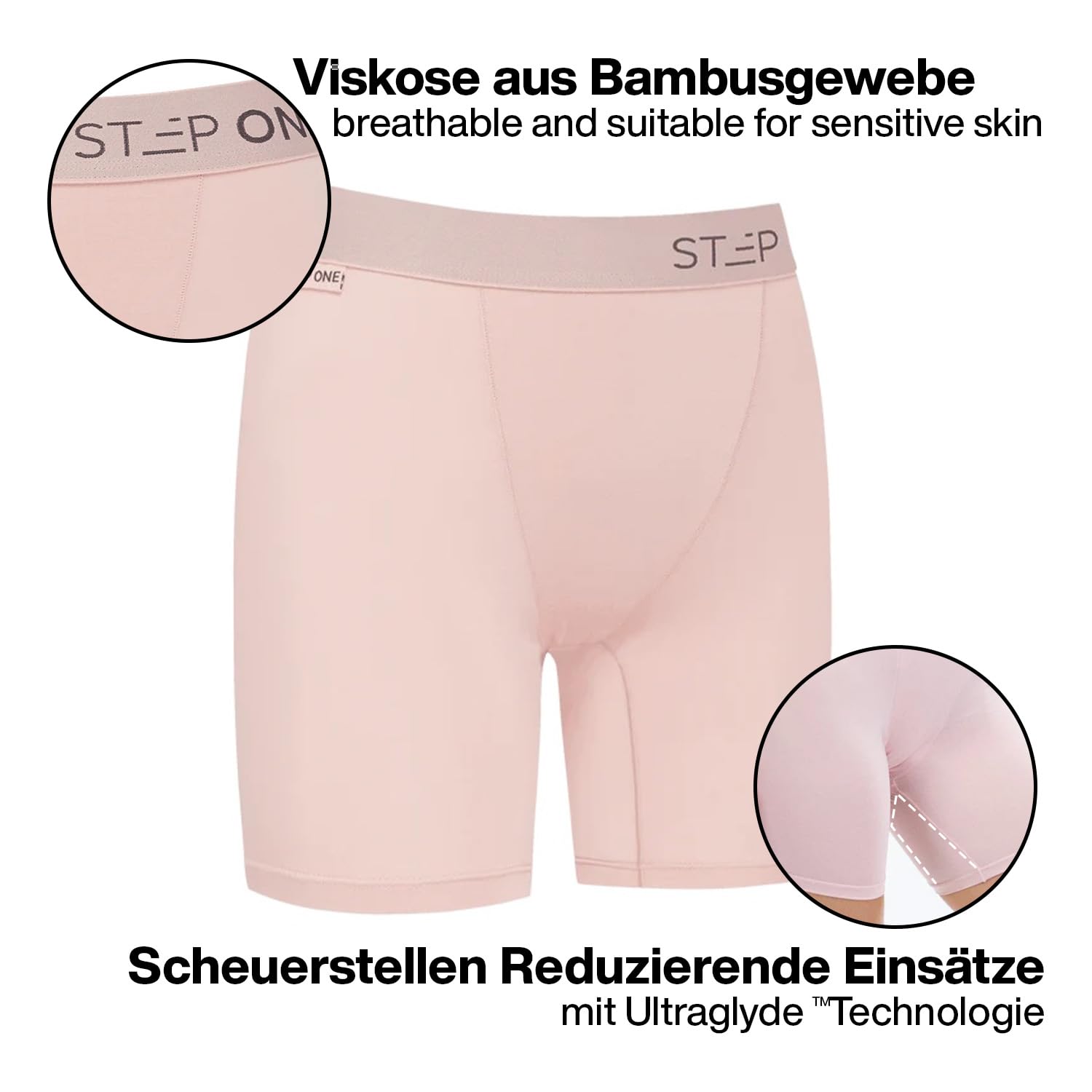 STEP ONE Boxershorts Damen Unterwäsche - Feuchtigkeitsabweisende Damen Boxershorts, Pantys Damen Unterhosen mit Scheuerschutz, Bequeme Hotpants Damen Unterwäsche
