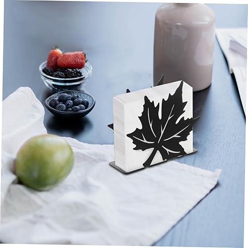 Miniatura 2 de HOMSFOU decoración de mesa de comedor decoración de Navidad decoración del hogar soporte de toalla de papel negro Soporte de servilleta vertical