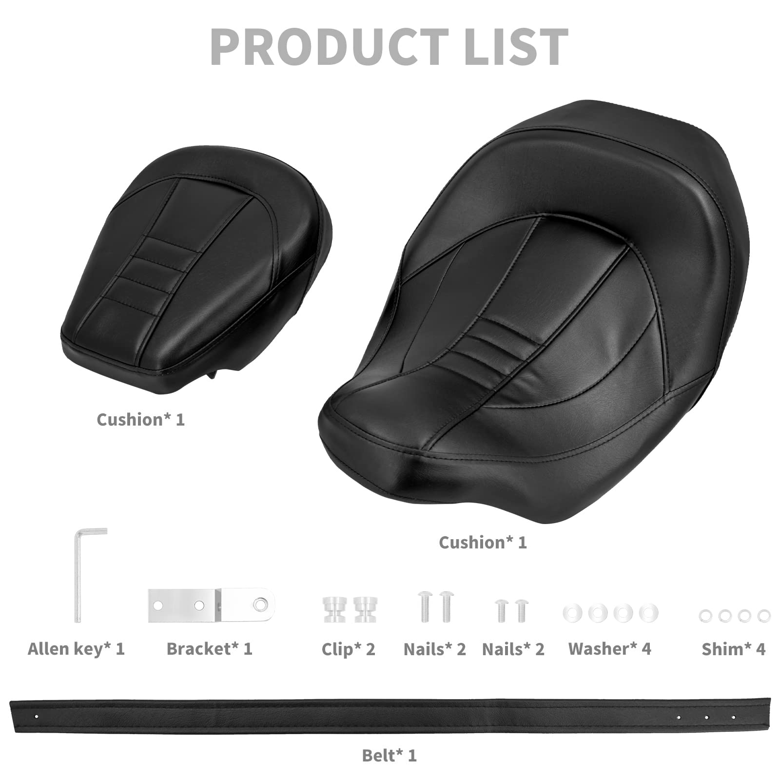 Amazon | HCmotorku オートバイライダーと助手席シート ツーアップ 
