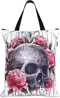 Liquorbrand Sak Yant Asian Tattoo Skull Tote Bag 17 x 18