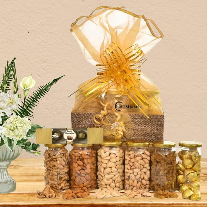 Image of NUTRI MIRACLE Raksha Bandhan Gift for Brother | Dry Fruits Treat Box