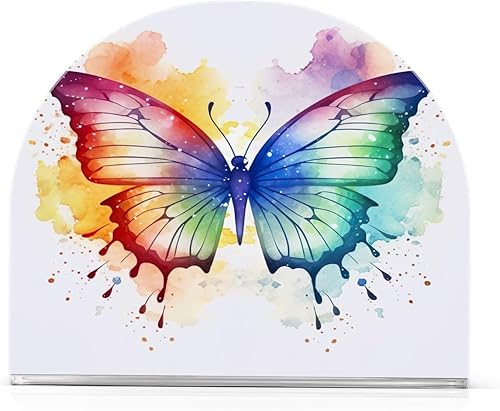 Butterfly Waterful Napkin Holder for Table Standing Napkin Holders Modern Napkin Dispenser Acrylic Napkin Holder Tissue Dispenser for Cocktail Home