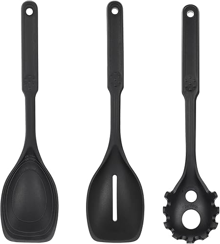 Cuchara de cocina de silicona con marcas de medición, borde plano y fragmentado para cocinar, servir, raspar y remover, alta resistencia al calor y disponible en Yaxa El Salvador