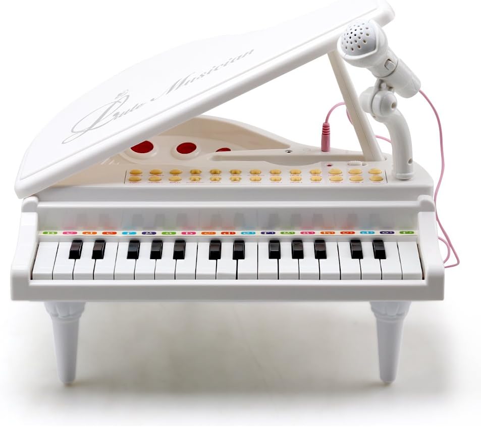 Amy&Benton Piano Keyboard Toy for Toddlers - 31 Key Baby Piano - White - Ages 3-4