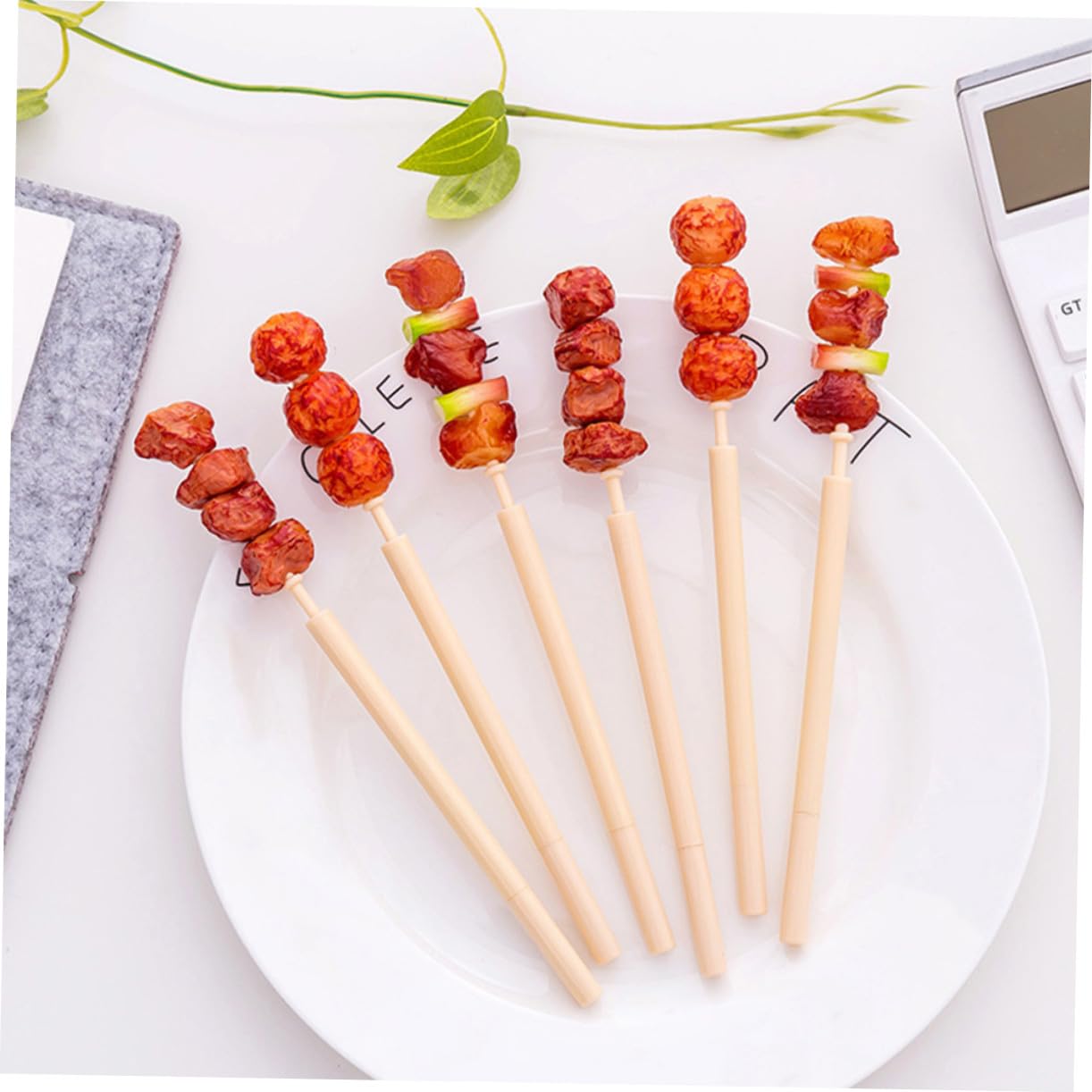 24 Pièces Stylo Bille Pointe Fine Créatif Forme de Brochette Stylos Fun et Élégants pour École et Bureau Fournitures de Papeterie Esthétiques