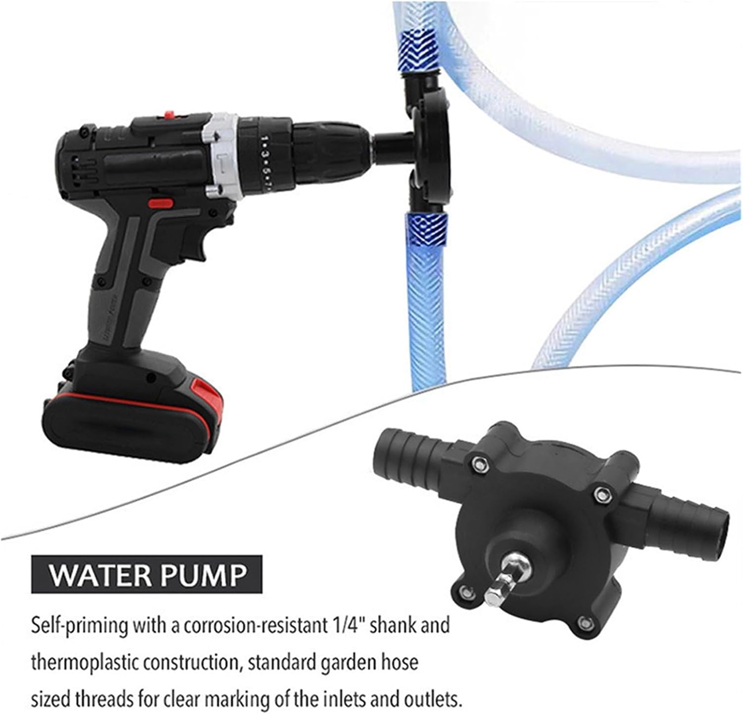 Mini Submersible Portable Electric Water Pump Household Electric Drill Pump Oil Fluid Water Portable Mini Hand Self-priming Liquid Transfer Pumps Home Garden Outdoor