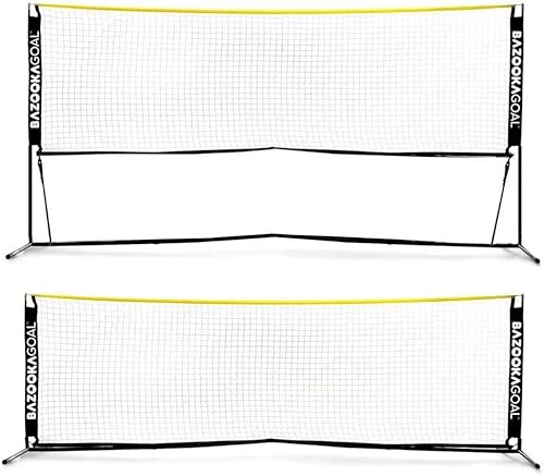 Bazookagoal - Red de tenis de fútbol portátil de 1181 x 394in - Red de voleibol ajustable y plegable para entrenamiento de tenis para niños y adultos