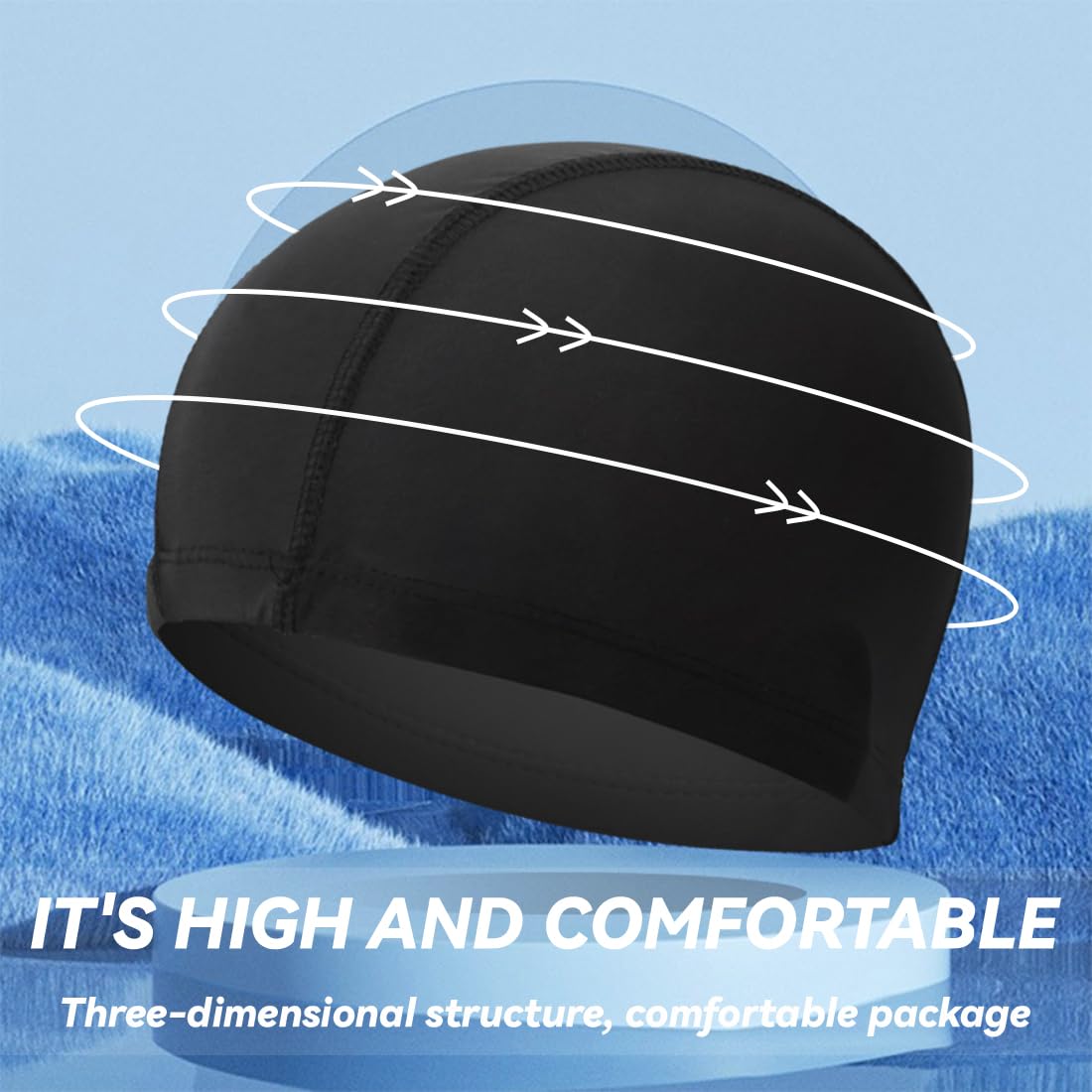 Gorro de natación suave unisex para pelo largo hombres piscina flexible ligero