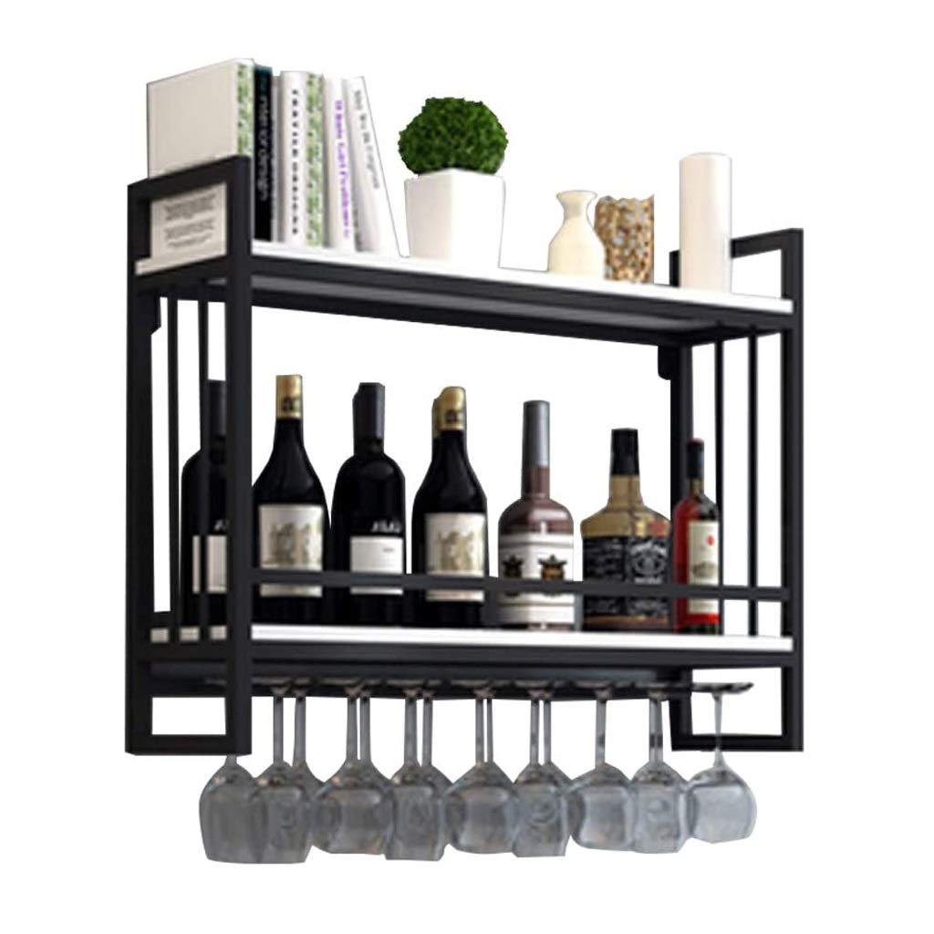 Porte-bouteilles de vin mural avec porte-gobelet suspendu pour verres à pied