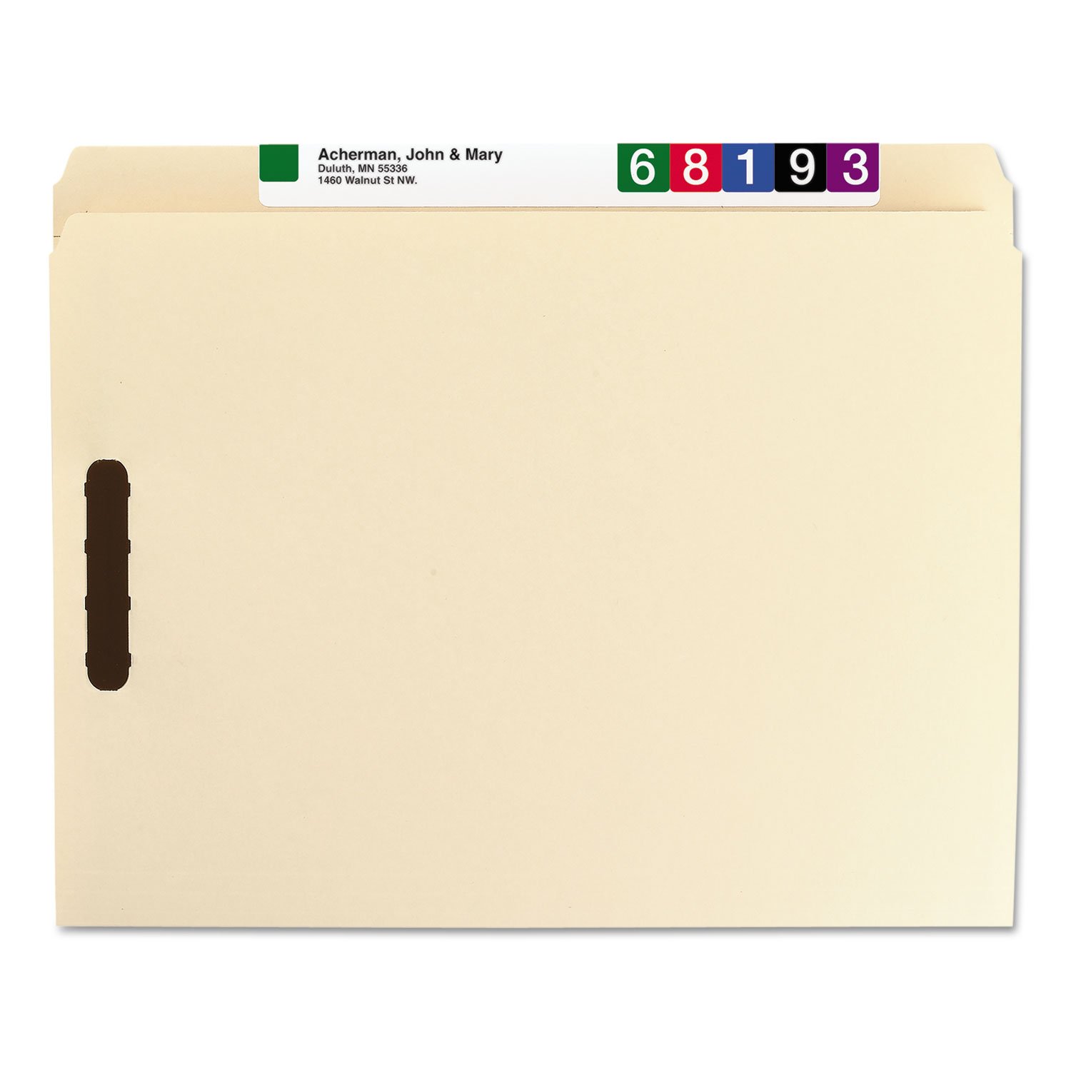 Smead Fastener File Folder, Reinforced Straight-Cut Tab, Letter Size, Manila, 50 per Box (14513)