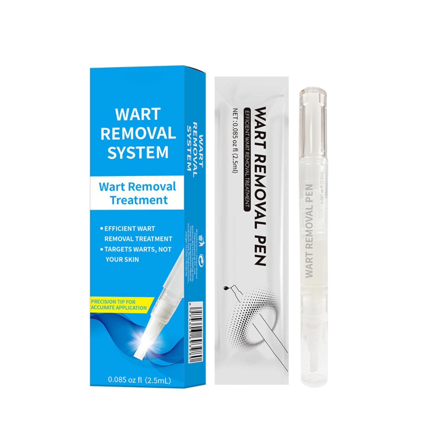 Removedor de Verrugas de Acción Rápida para Rostro y Cuerpo - Lápiz Removedor de Lunares y Verrugas con Ácido Salicílico y Pincel | Fórmula Suave para Eliminar Verrugas (2.5 ml)