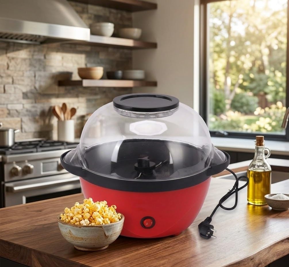 Sakar 450W Electric Popcorn Maker Machine with Butter Melting Plate | Fresh Crunchy Popcorn Snack Maker for Family Functions Daily Use EU Plug 220V-image-20