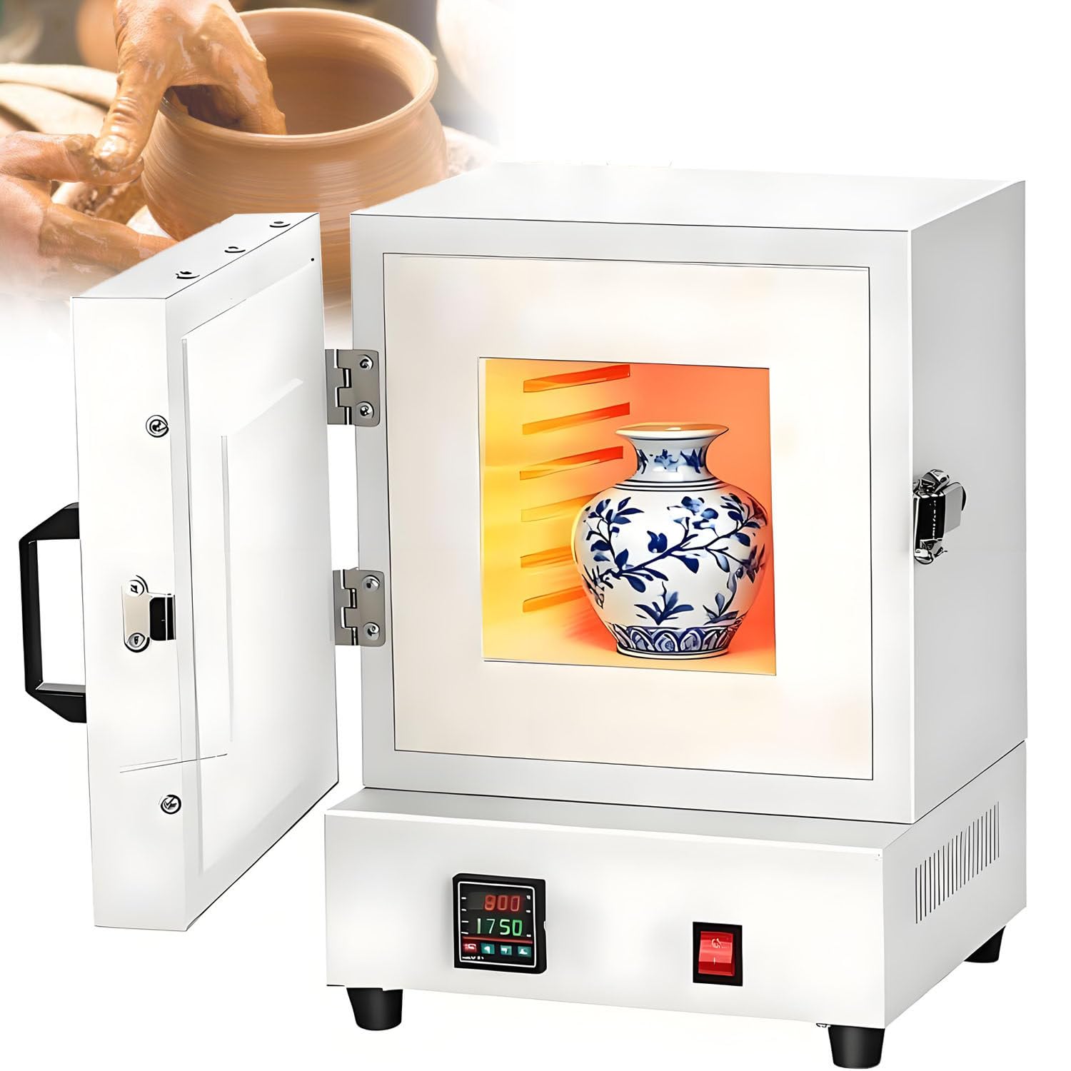 UORDBY Electric kiln 1150℃ Metal Melting Furnace, 2000W Electric sintering Furnace, Laboratory Closed Muffle Furnace, for Jewelry Making, Metal Casting, Pottery Glazing & DIY Projects