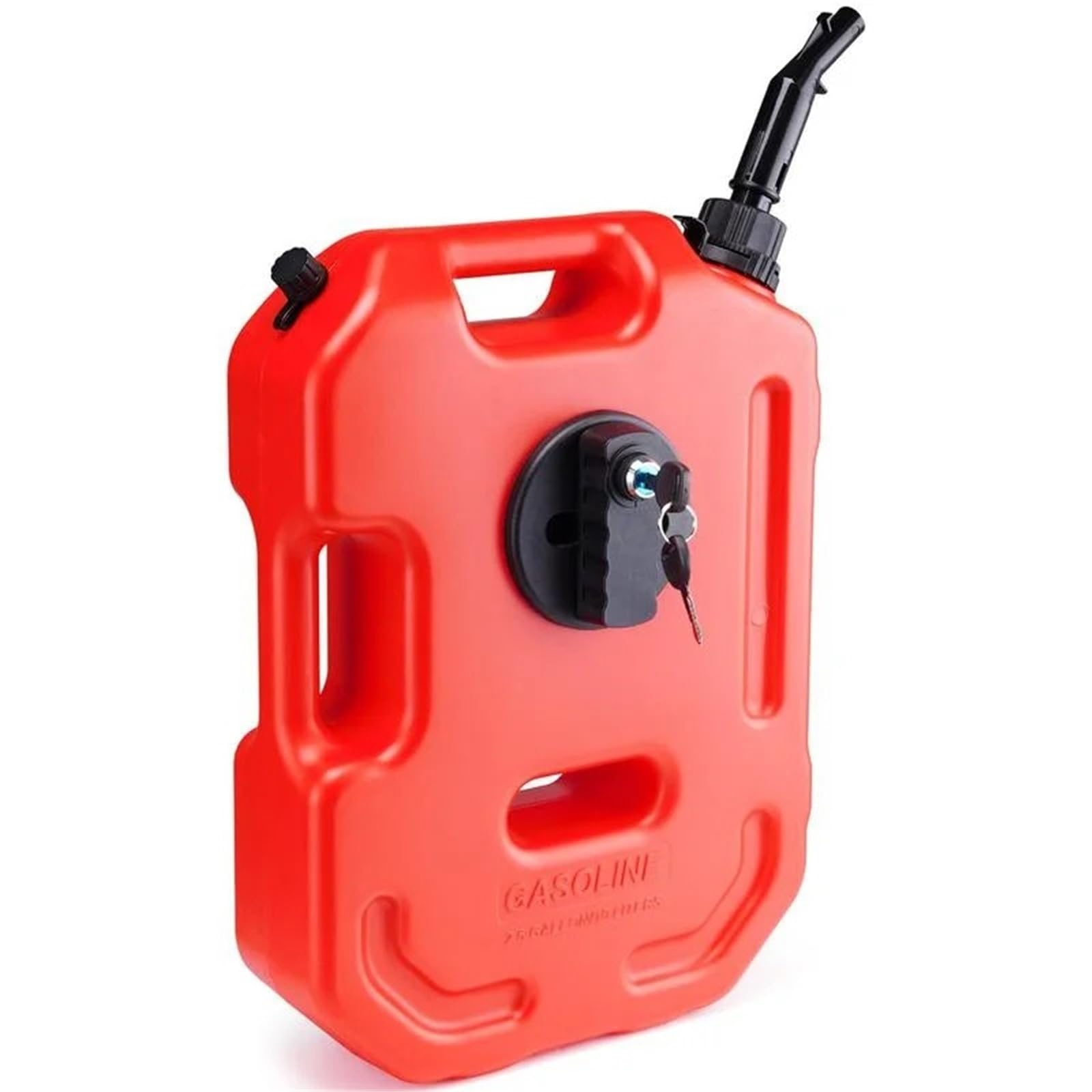 Taniche Carburante Tanica per Benzina Tanica per Gas Portatile da 5,3 galloni/20 Litri con Sistema di beccuccio Flessibile, Serbatoio del Carburante in Acciaio antiruggine(Red - 2.6 Gal 10L)