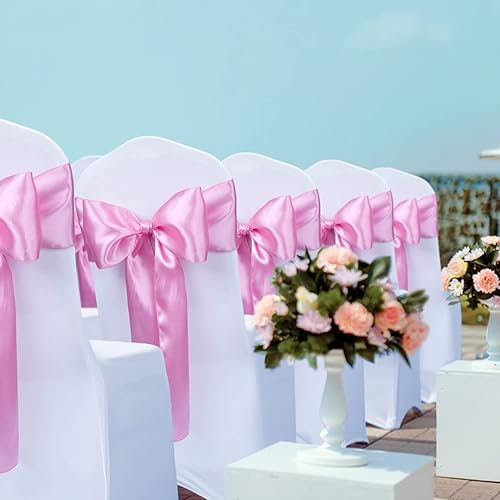 Vista 43 de Babenest - 10 lazos para sillas de satén para bodas, banquetes o fiestas de Navidad, baby shower eventos decoración (dorado)