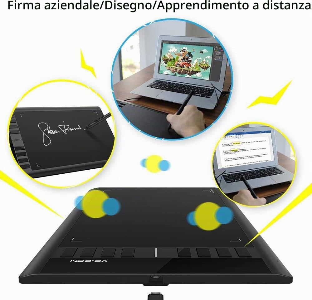 XP-PEN Star03 V2 Tablet Grafico 12 Pollici 8 Tasti Scorciatoie Pennino Senza Batterie a 8192 Livelli