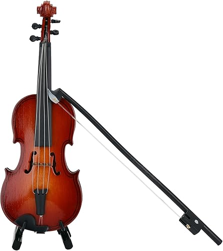 Fydun Wooden Violin Model Display Musical Ornnt Decor Biray Families