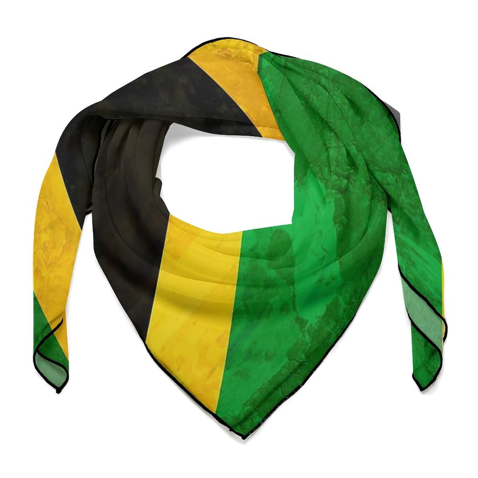 Lznjz Unisex Jamaican Flag 68 X 68 Cm Light Hair Scarf, Bandanas For Women And Men