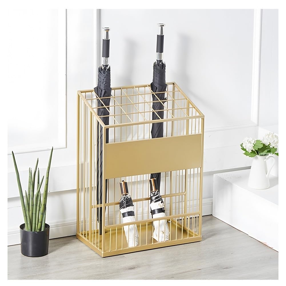 BHFPFZA Metal Umbrella Stand with Drip Tray – Commercial Iron Holder for 18-28 cm Umbrellas, Perfect for Offices, Hotels, and Restaurants, Durable and Stylish Design