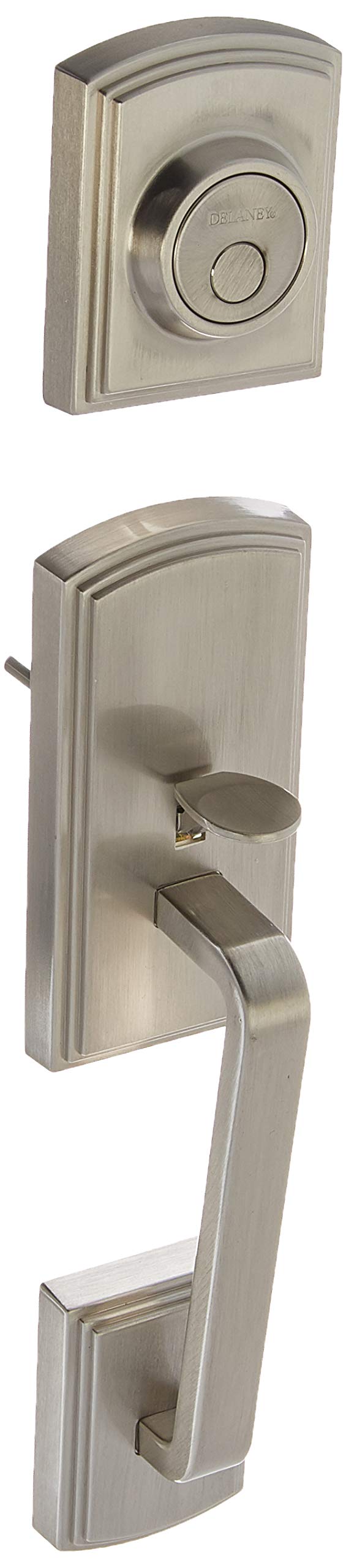 DelaneyHardware 374051AR Artino Handlesest, Dummy Door Handleset, Satin Nickel