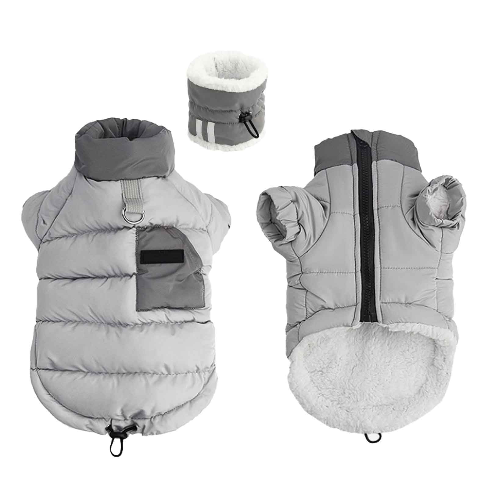 Veste polaire pour chiens XL et doudoune imperméable avec attache laisse pour l'hiver