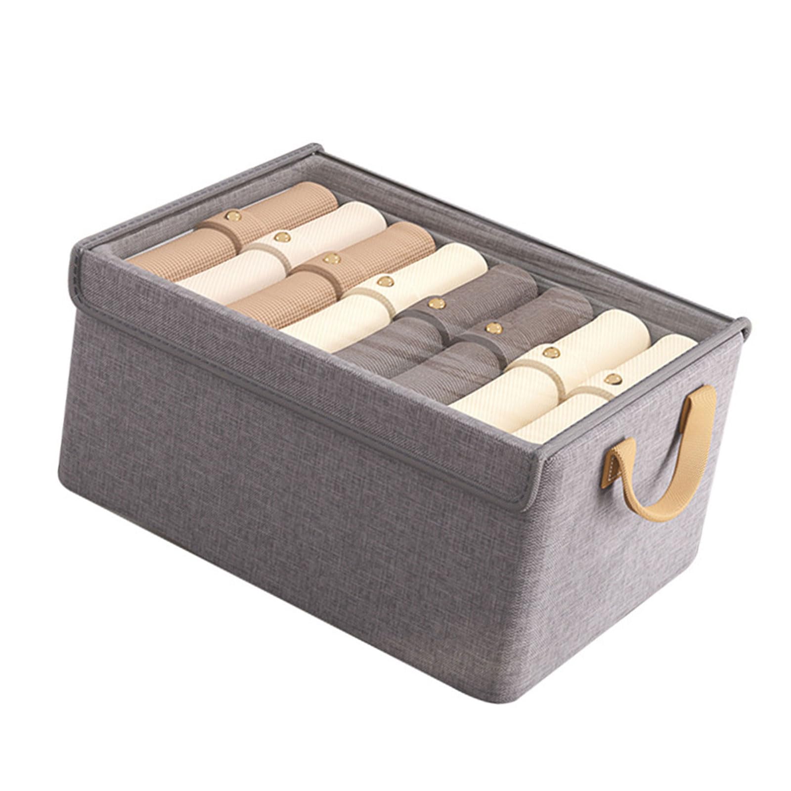 Beimus Foldable Clothing Organiser Space Efficient Folding Storage Bin with Lid for Garments Dustproof Wardrobe Clothes Box Clothes Organiser with Lid
