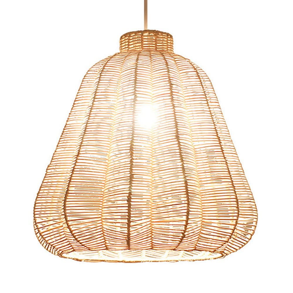 LYMSXAZOU Ceiling Chandeliers Rattan Pendant Light Japanese Restaurant Fixture Creative Weaving Bird Nest Lamp Shade Handmade Personality Chandelier For Dining Room Farmhouse Kitchen Island
