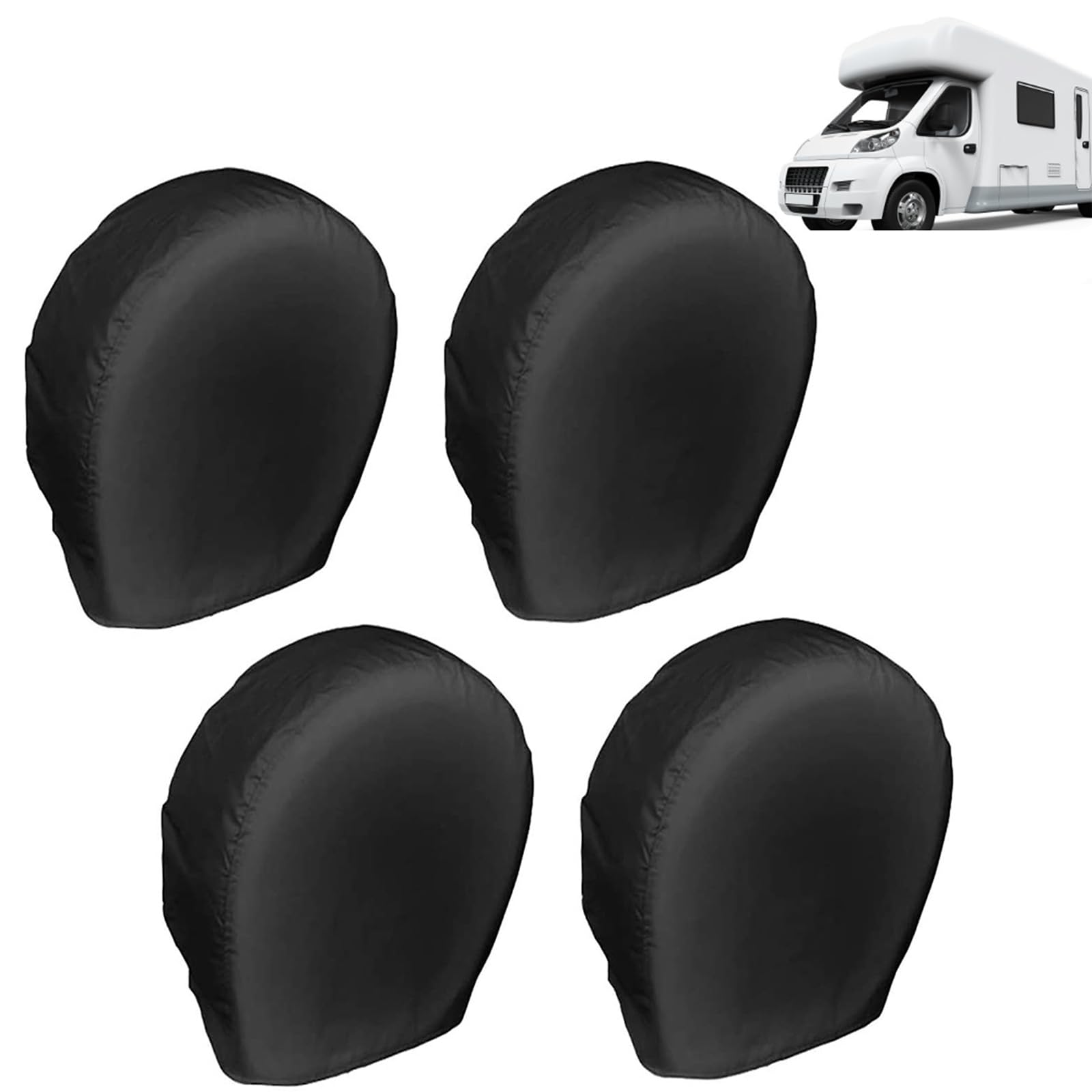 Reifenabdeckungen, schwarz, wasserdicht, staubdicht, Oxford-Wohnmobil-Rad-Schutzhülle, Sonnen-UV-Reifenschutz, Reifenradschutz für Wohnmobil, Anhänger, Camper, Größe L, 4 Stück