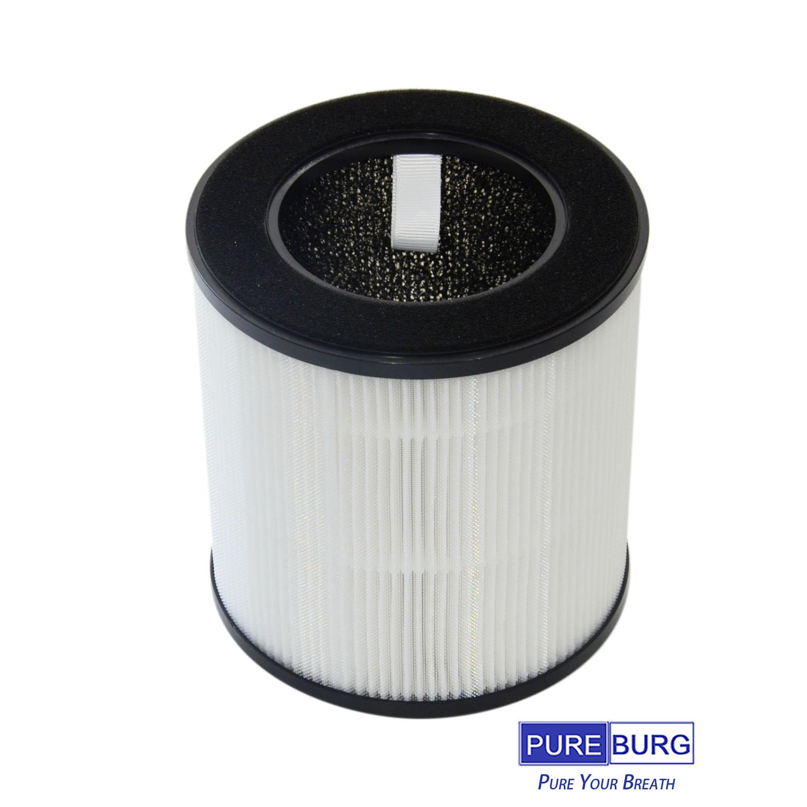 PUREBURG - Filtro True HEPA de repuesto compatible con purificador de aire DIKI & VAVSEA B-D02H, paquete de 2 unidades, H13, filtración de 4 etapas, carbón activado 2-EN-1