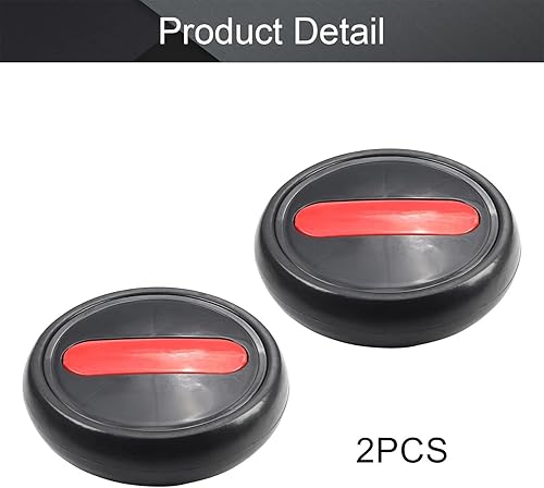 Miniatura 4 de MroMax 2 ruedas para cochecito, 5.315 in x 1.181 in, rueda de repuesto de plástico para cochecito y cochecito de mascotas, negro y rojo