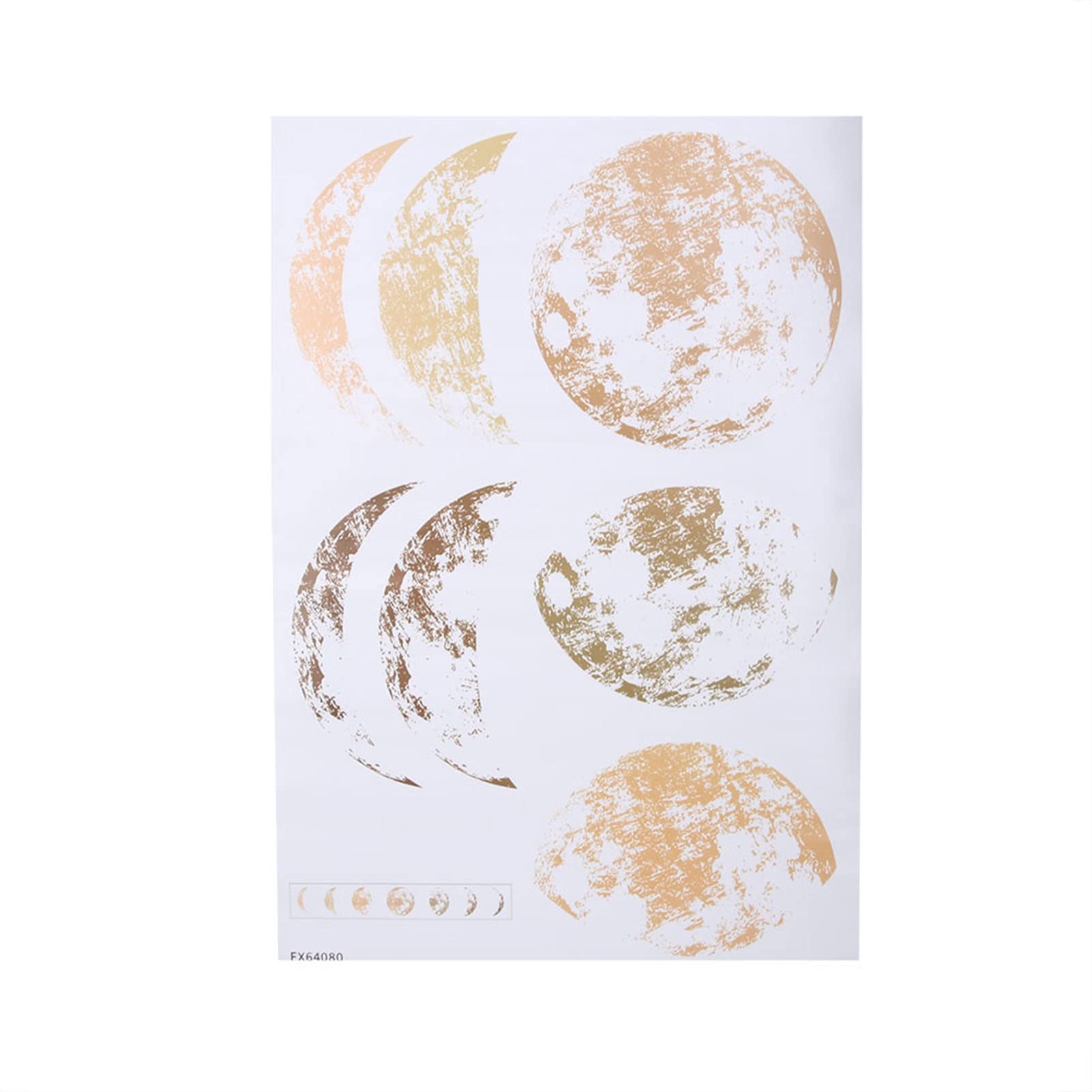 Haofy Defult Moon Phases Decor -Moon Phases Wall Decal, Gold Moon Phases, Modern Decals, Moon Wall Decal, Moon Phase Wall Art Decal Background Sticker For Home Bedroom Decoration
