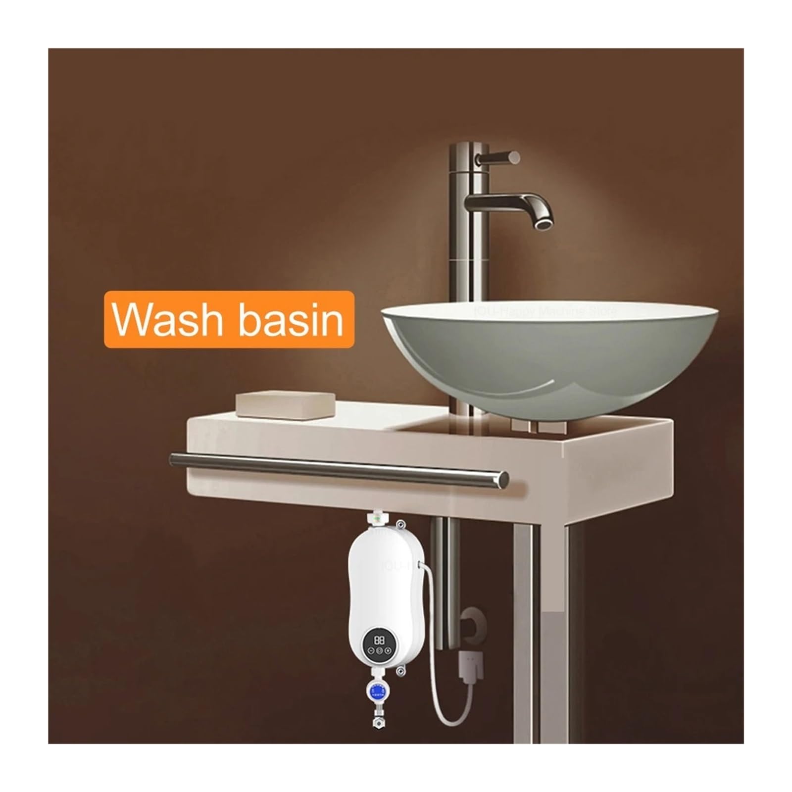 Scaldabagno istantaneo, Scaldabagno Istantaneo 4500W Elettrico Senza Serbatoio Doccia Bagno Cucina Rubinetto Riscaldatore