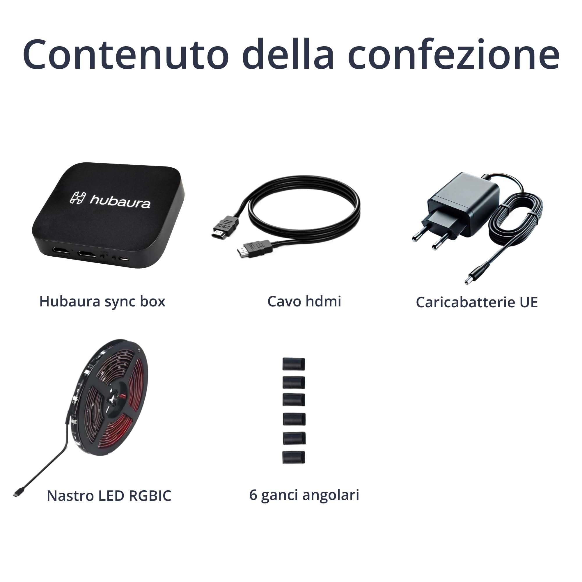 Sync Box retroilluminazione HDMI 2.0 Nastro LED sincronizzazione Immagine, Nastro LED per TV 42 a 88 Pollici (50-55 Pollici)