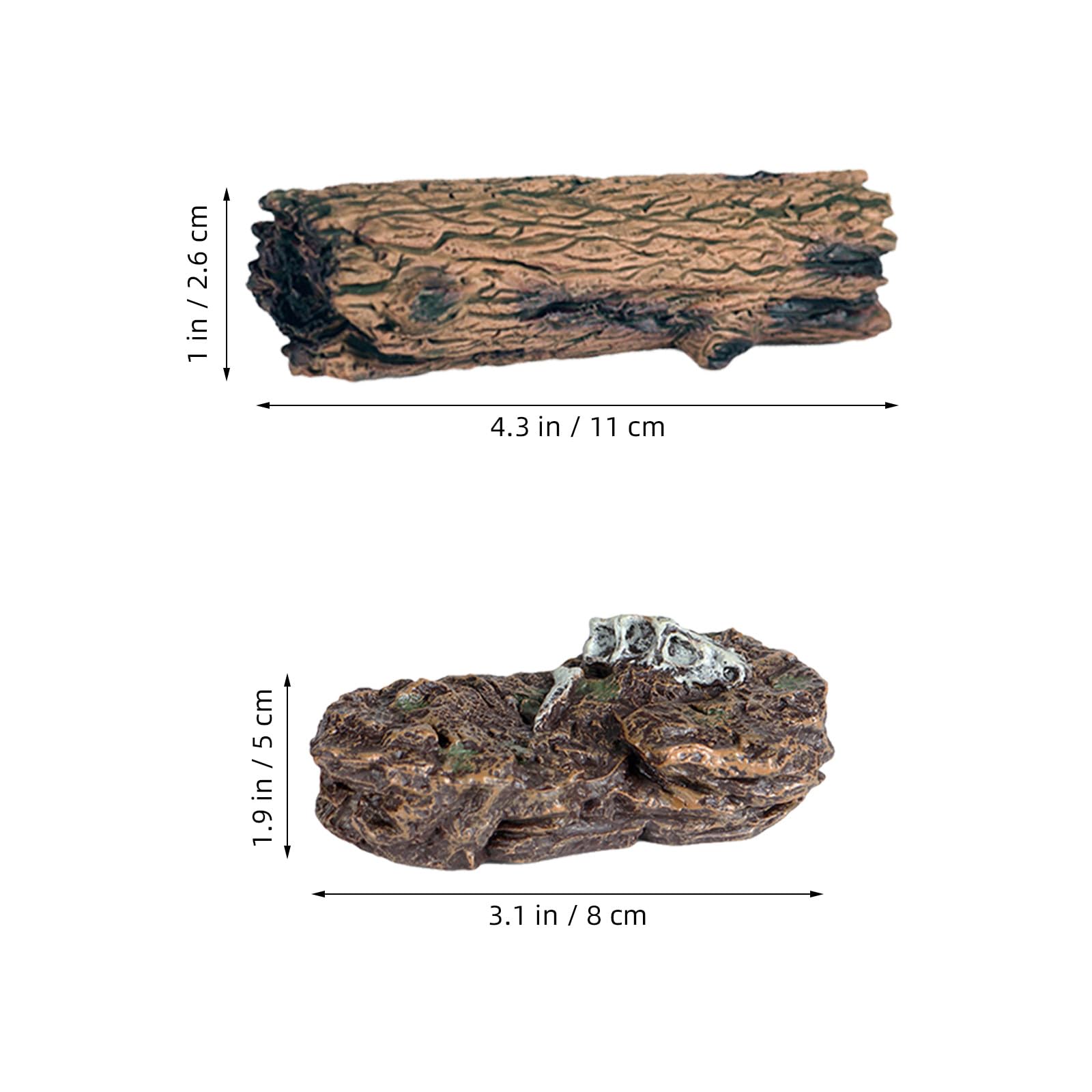 OSALADI 14-częściowy miniaturowy model kamiennego pnia, ozdoba do