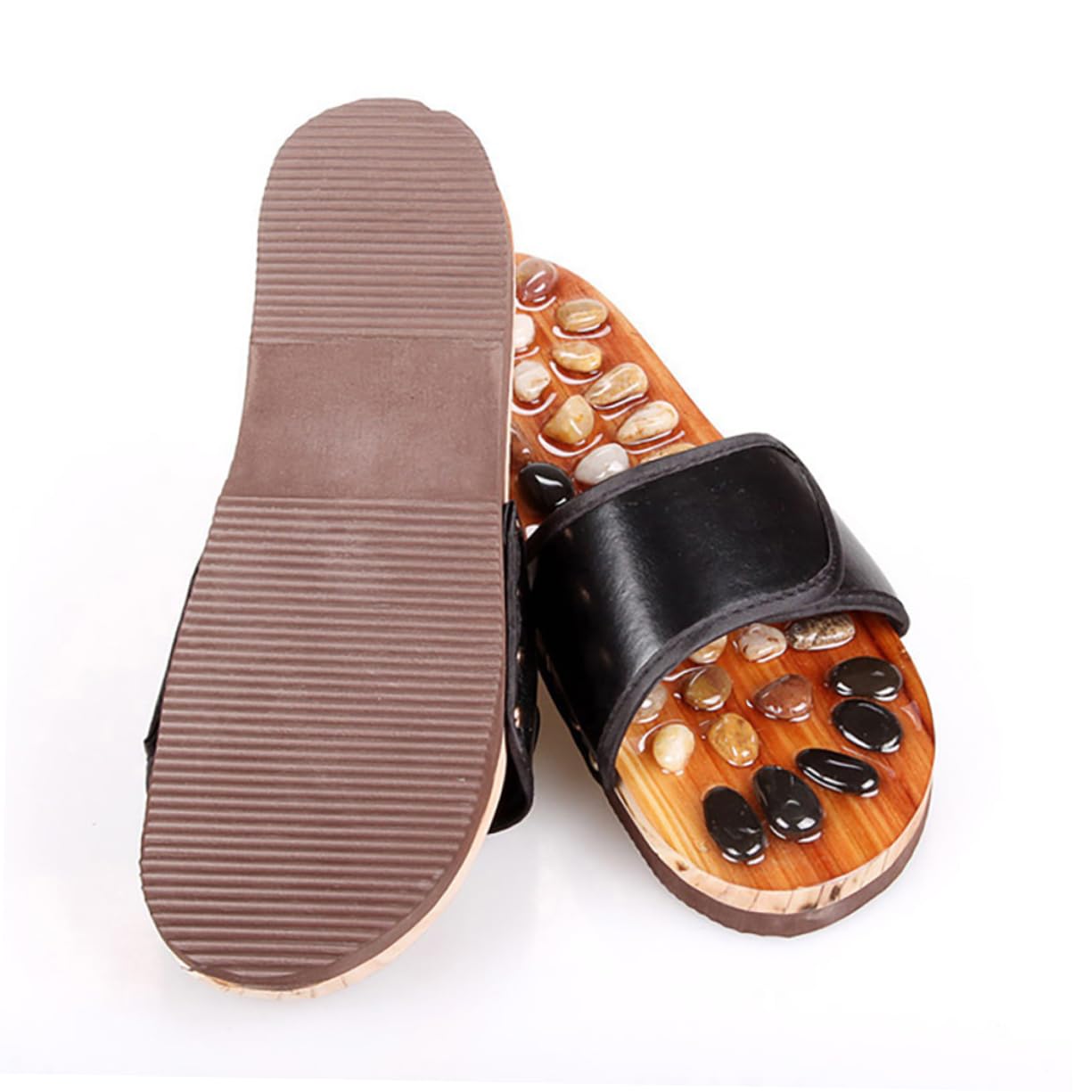 Akupunktur Schuhe mit Rutschfester Sohle Fußmassage Slipper aus Gewebe und Eva zur Entspannung und Besseren Durchblutung in Größe 39 Unisex für Damen und Herren