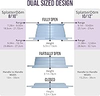 Vista 3 de SplatterDom - Protector contra salpicaduras para ollas y sartenes de 8 y 10 pulgadas (20 y 9.8 in), plegable, ajustable, reversible, apto