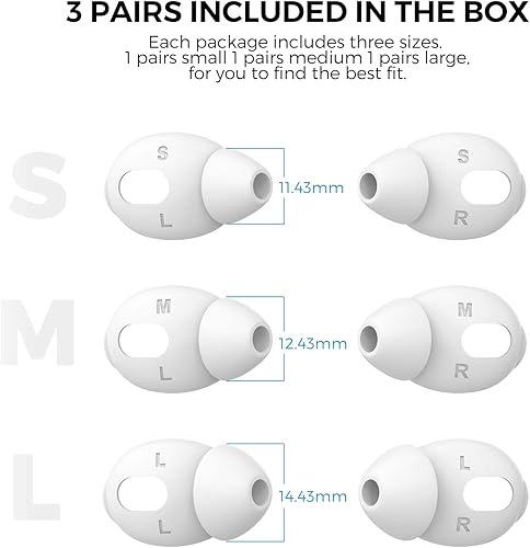 Miniatura 5 de AhaStyle 3 pares de fundas de silicona para auriculares de 3 almohadillas de silicona no cabe en la funda de carga compatible con Apple AirPods 3